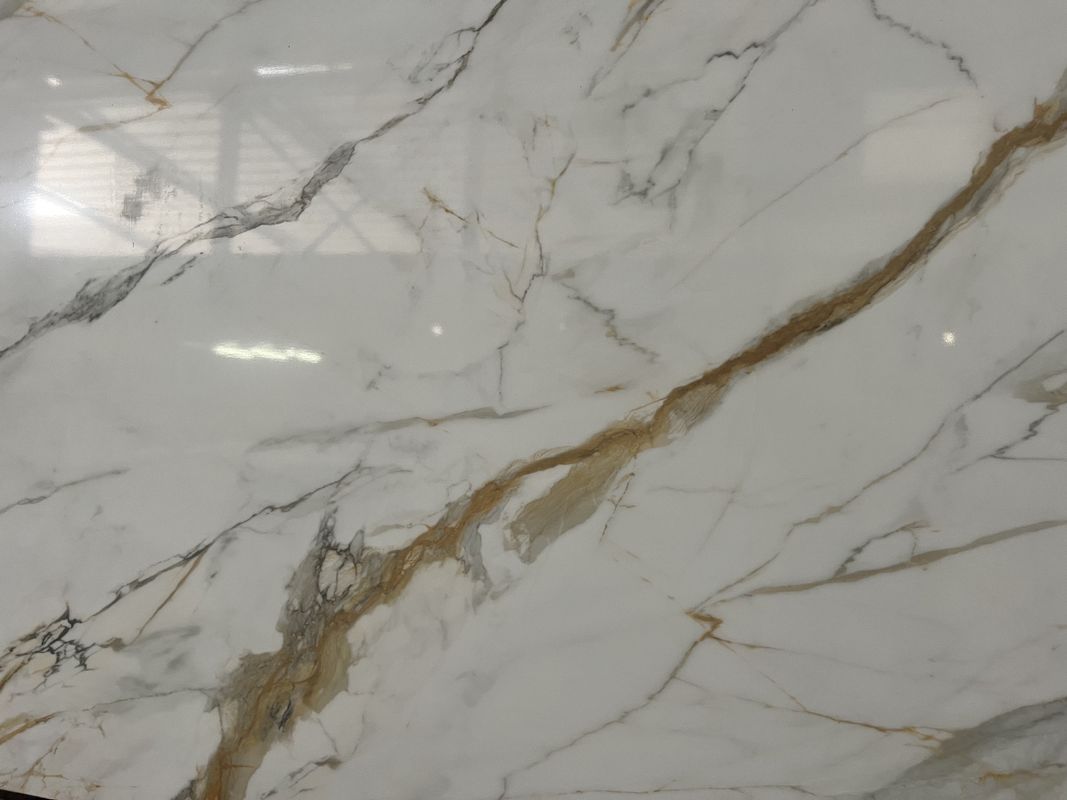 OLC510T Calacatta Gold プリントストーン 施工業者および卸売業者向け HDインクジェットプリント技術 スラブ